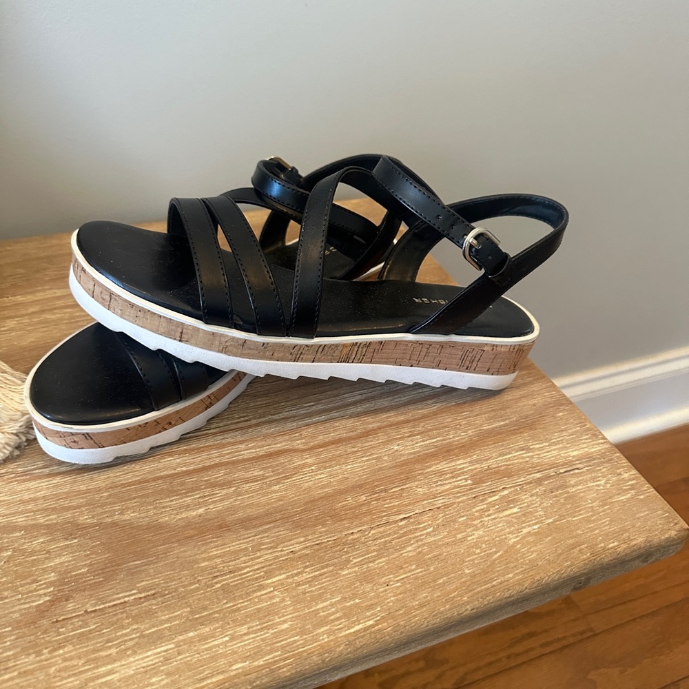 Marc Fisher Black Platform Sandals